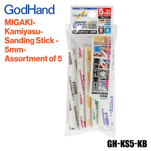 GODHAND KAMIYASU SANDING SPONGE 5MM SET C MIGAKI (#2000, #4000, #6000, #8000, #10000 1 OF EACH)