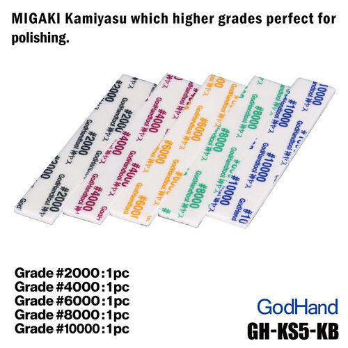 GODHAND KAMIYASU SANDING SPONGE 5MM SET C MIGAKI (#2000, #4000, #6000, #8000, #10000 1 OF EACH)