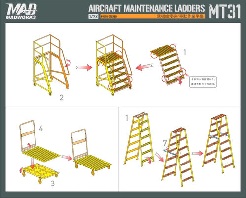 MADWORKS Photo-Etched Series - MT-31 1/72 MAINTENANCE LADDER 1