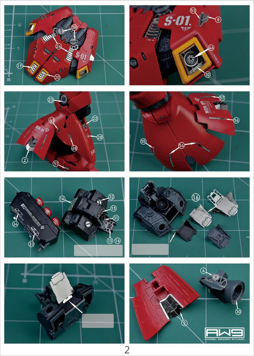 MADWORKS ETCHING PARTS -S04- RG MSN-04 SAZABI + WATER DECALS