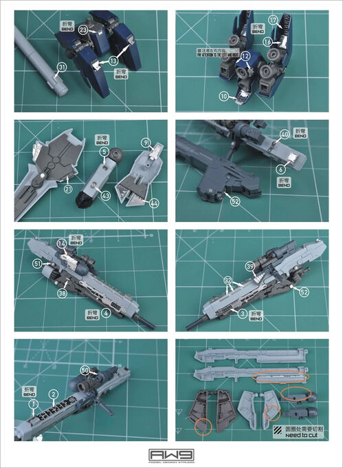 MADWORKS ETCHING PARTS -S07- HGUC MSN-06S-2 SINANJU STEIN + WATERSLIDE DECALS