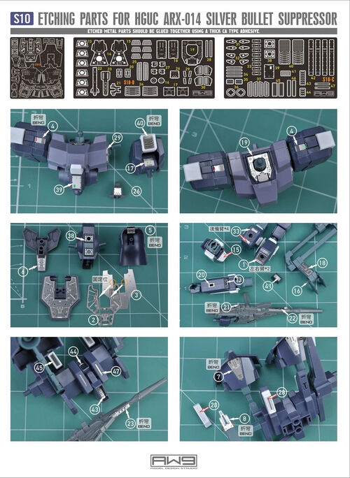 MADWORKS ETCHING PARTS -S10- HGUC ARX-014 SILVER BULLET SUPPRESSOR