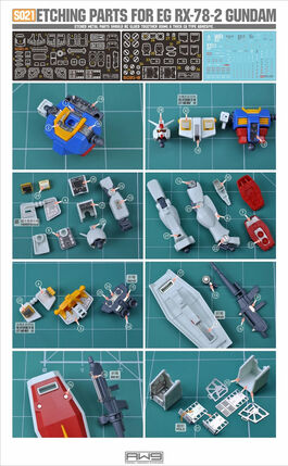 MADWORKS ETCHING PARTS -S21- EG RX-78-2 + WATERSLIDE DECALS