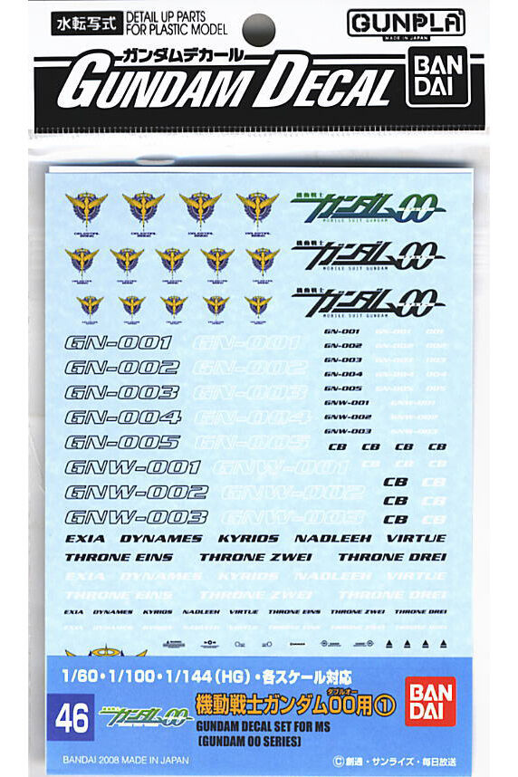 Gundam decals Detail-up Decal for 1/144 1/100  AW-046 