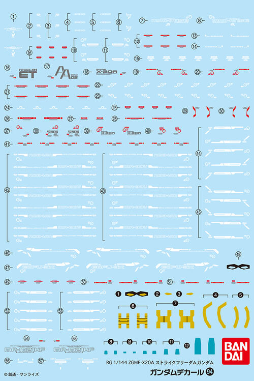 GUNDAM DECAL -094- RG ZGMF-X20A STRIKE FREEDOM
