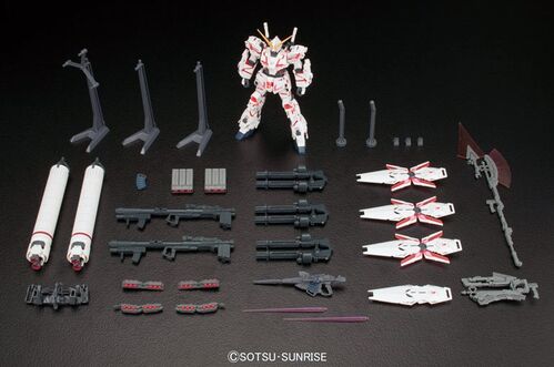 GUNDAM HGUC -199- RX-0 FULL ARMOR UNICORN GUNDAM - DESTROY MODE RED COLOR VER 1/144