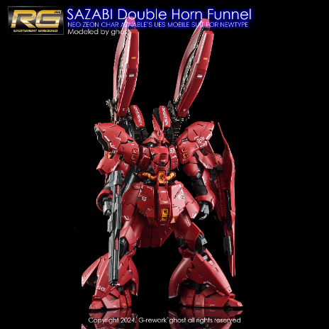 G-REWORK -RG- SAZABI DOUBLE HORN (SAZABI DECALS NOT INCLUDED)