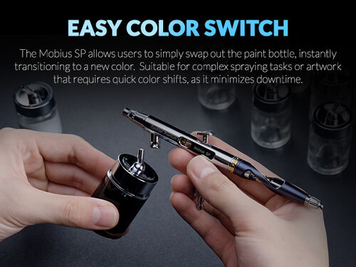 GAALHERI - AIRBRUSH PREMIUM SERIES GHPM-MOBIOUS SP 0.3 & 0.5MM SIPHON FEED DUAL ACTION