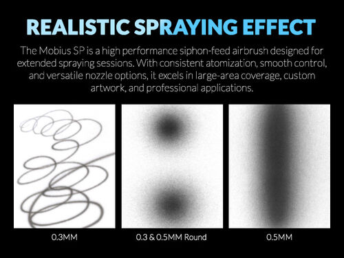 GAALHERI - AIRBRUSH PREMIUM SERIES GHPM-MOBIOUS SP 0.3 & 0.5MM SIPHON FEED DUAL ACTION