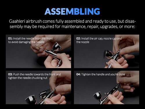 GAALHERI - AIRBRUSH ACE SERIES GHAC- SHALLOWTAIL SD 0.28 & 0.5MM & FAN CAP TRIGGER TYPE DUAL ACTION