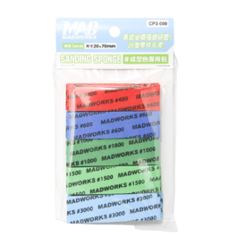 MADWORKS SANDING SPONGE 3MM - COMBO PACK #400 #600 #1000 #1500 #3000  4UNITS EACH