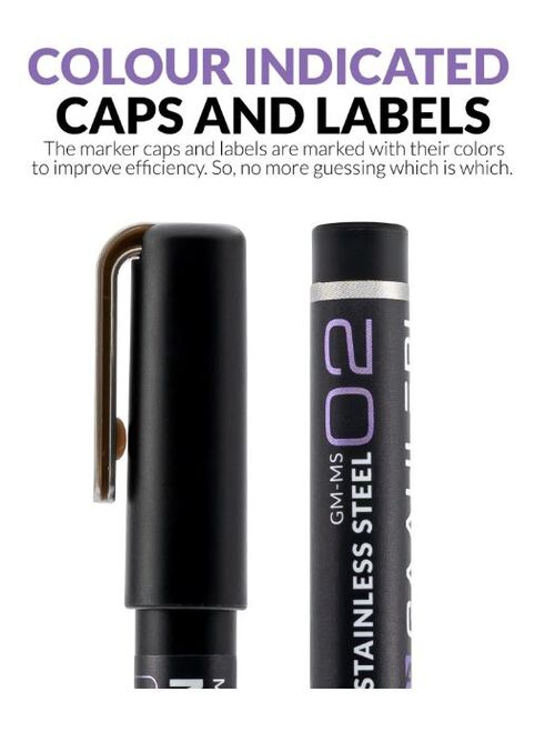 GAAHLERI - METALLIC SERIES MARKER 02 - STAINLESS STEEL - 2UNIT