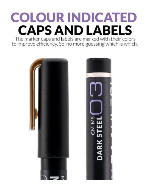 GAAHLERI - METALLIC SERIES MARKER 03 - DARK STEEL - 2 UNIT