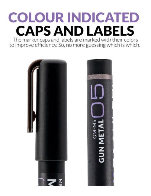 GAAHLERI - METALLIC SERIES MARKER 05 - GUN METAL - 2 UNIT