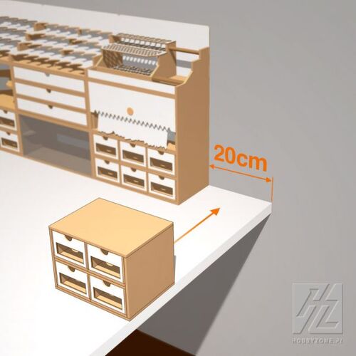 HOBBYZONE - MODULAR ORGANIZER - Drawers Module x2  - 20cm