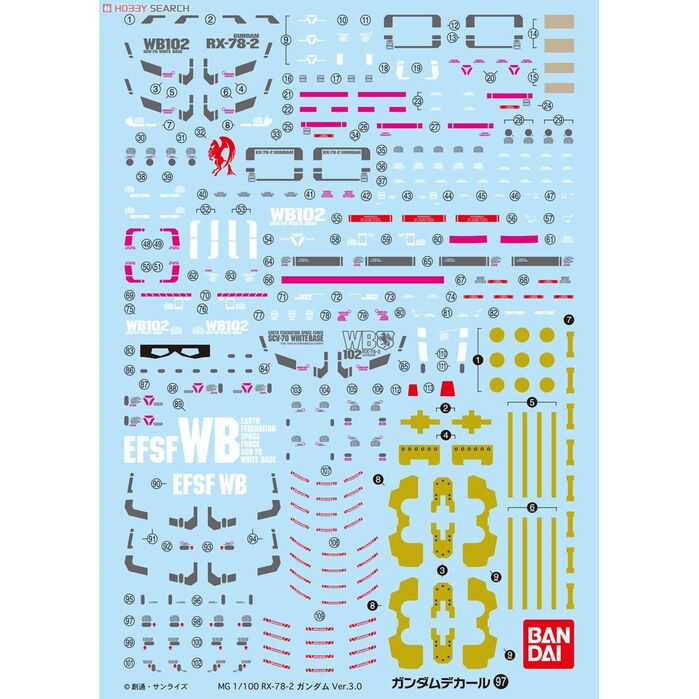 GUNDAM DECAL -097- MG RX-78-2 GUNDAM V3
