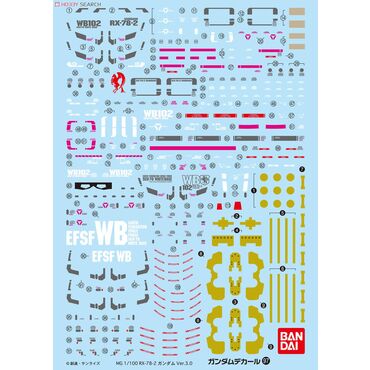 GUNDAM DECAL -097- MG RX-78-2 GUNDAM V3