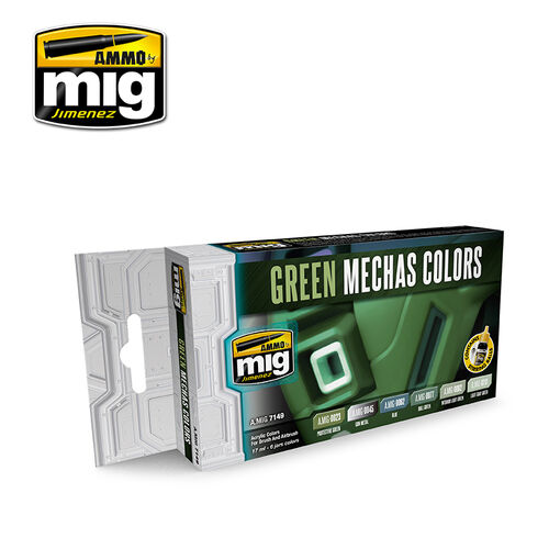 AMMO MIG Acrylic Color Set - Green Mecha Colors