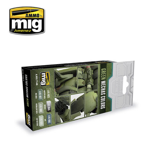 AMMO MIG Acrylic Color Set - Green Mecha Colors