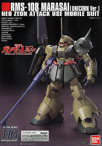 GUNDAM HGUC -138- RMS-108 MARASAI UNICORN VER 1/144