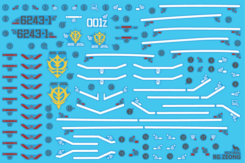 DELPI DECAL - 1/144 RG - ZEONG WATER DECAL - NORMAL