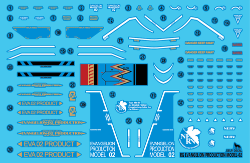 DELPI DECAL - NGE RG - UNIT-02 WATER DECAL