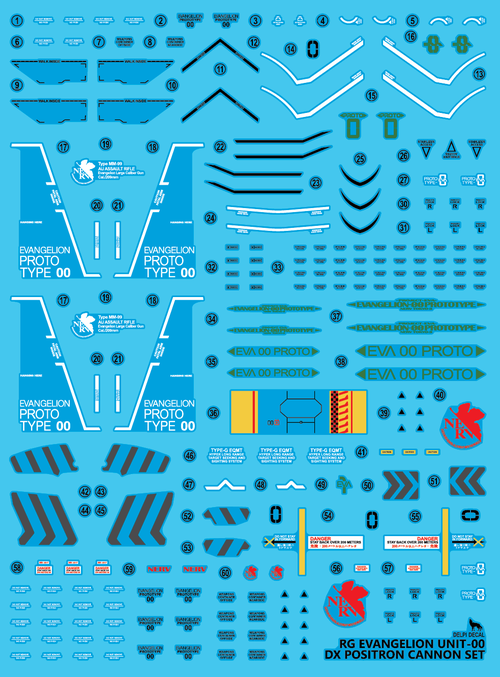 DELPI DECAL - NGE RG - UNIT-00 DX WATER DECAL