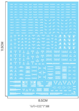 DELPI DECAL - 1/100 - MECHANICAL CAUTION WATER DECAL - WHITE