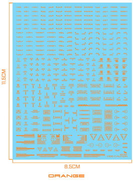 DELPI DECAL - 1/100 - MECHANICAL CAUTION WATER DECAL - ORANGE