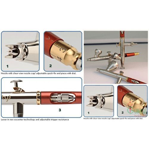 H&S INFINITY 2 IN 1 BY VALLEJO - CUP 2+5ML, NOZZLE 0.15+0.4MM