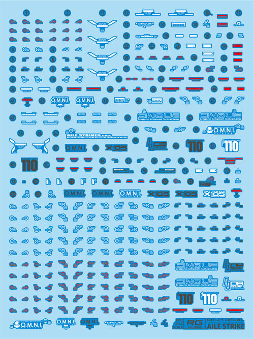 DELPI DECAL - 1/144 RG - AILE STRIKE WATER DECAL NORMAL