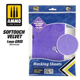 AMMO SOFTOUCH VELVET MASKING SHEETS - 1mm GRID (290x145 mm)