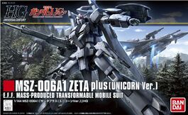 GUNDAM HGUC -182- MSZ-006A1 ZETA PLUS - UNICORN VER 1/144