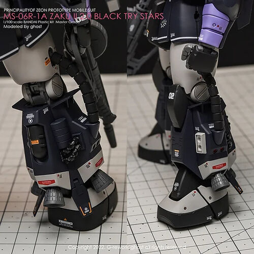 G REWORK -MG- MS-06R-1A ZAKU II -  BLACK TRY STARS