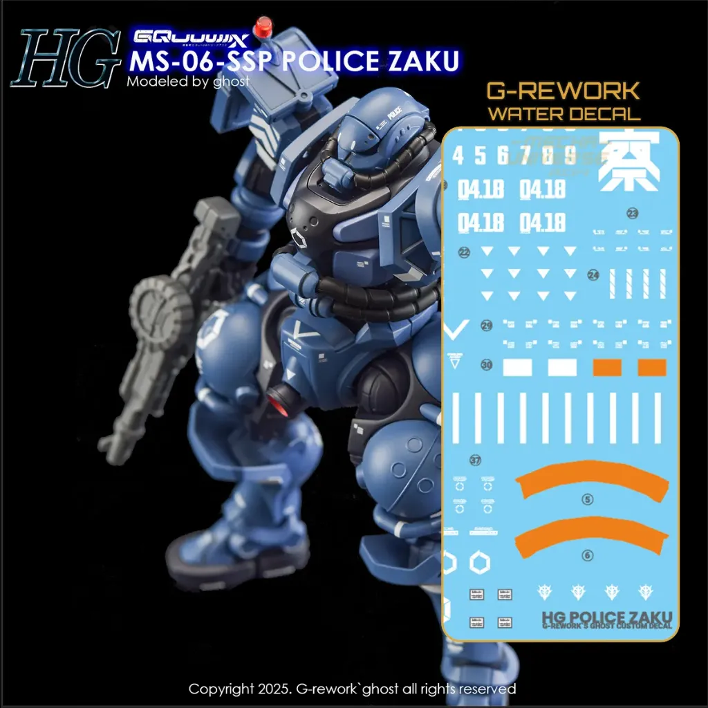 [GD-CD-H-GQ02] G-REWORK WaterDecal -HGGQ02- MS-06-SSP Police Zaku