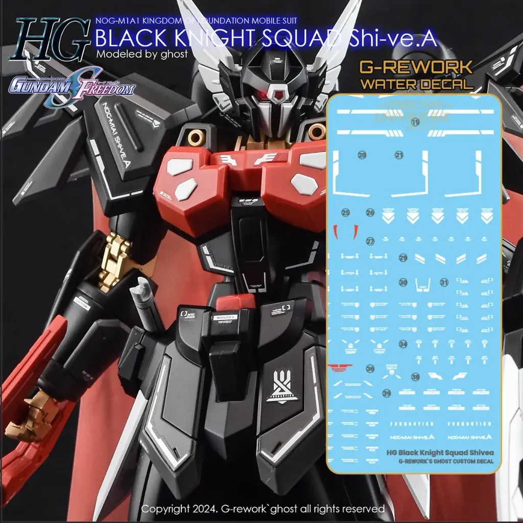 [GD-CD-H245] G-REWORK WaterDecal -HGUC245- NOG-M1A1 Black Knight Squad Shive.A