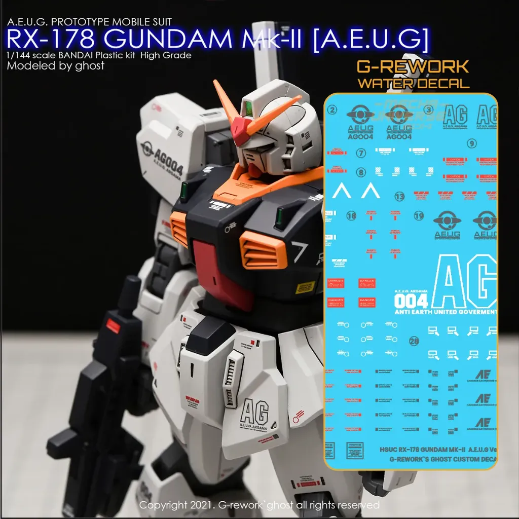 G-REWORK WaterDecal -HGUC193- RX-178 Gundam Mk-II (AEUG)